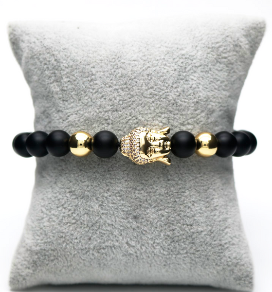 buddha matte gemstone men's bracelet natural luxury