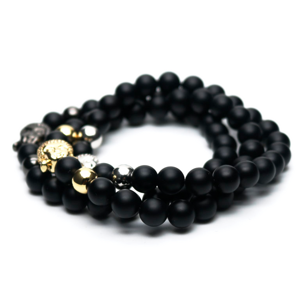 buddha matte gemstone men's bracelet natural luxury