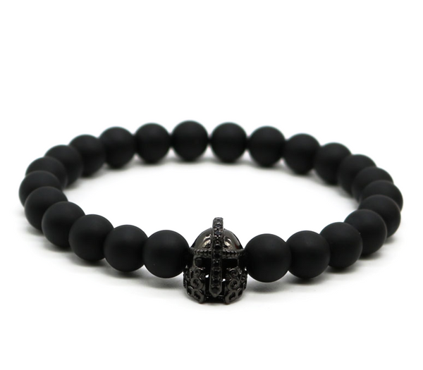 black agate gemstone men's bracelet natural luxury