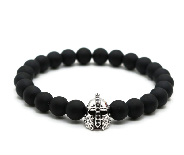 black agate gemstone men's bracelet natural luxury