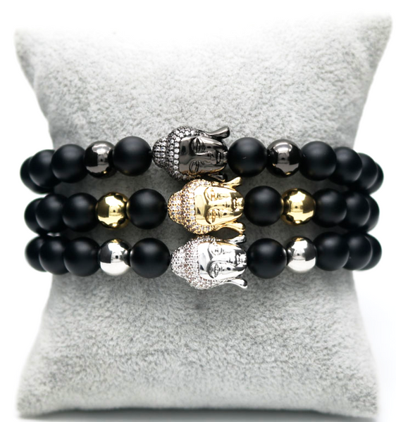 buddha matte gemstone men's bracelet natural luxury
