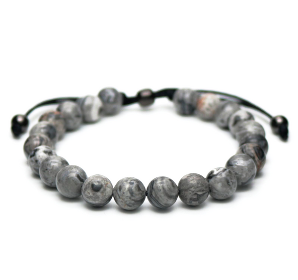 blue agate gemstone men's bracelet natural luxury