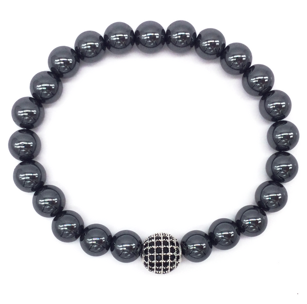 hematite stone men's bracelet natural luxury