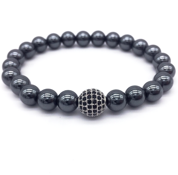 hematite stone men's bracelet natural luxury