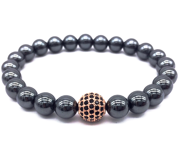 hematite stone men's bracelet natural luxury